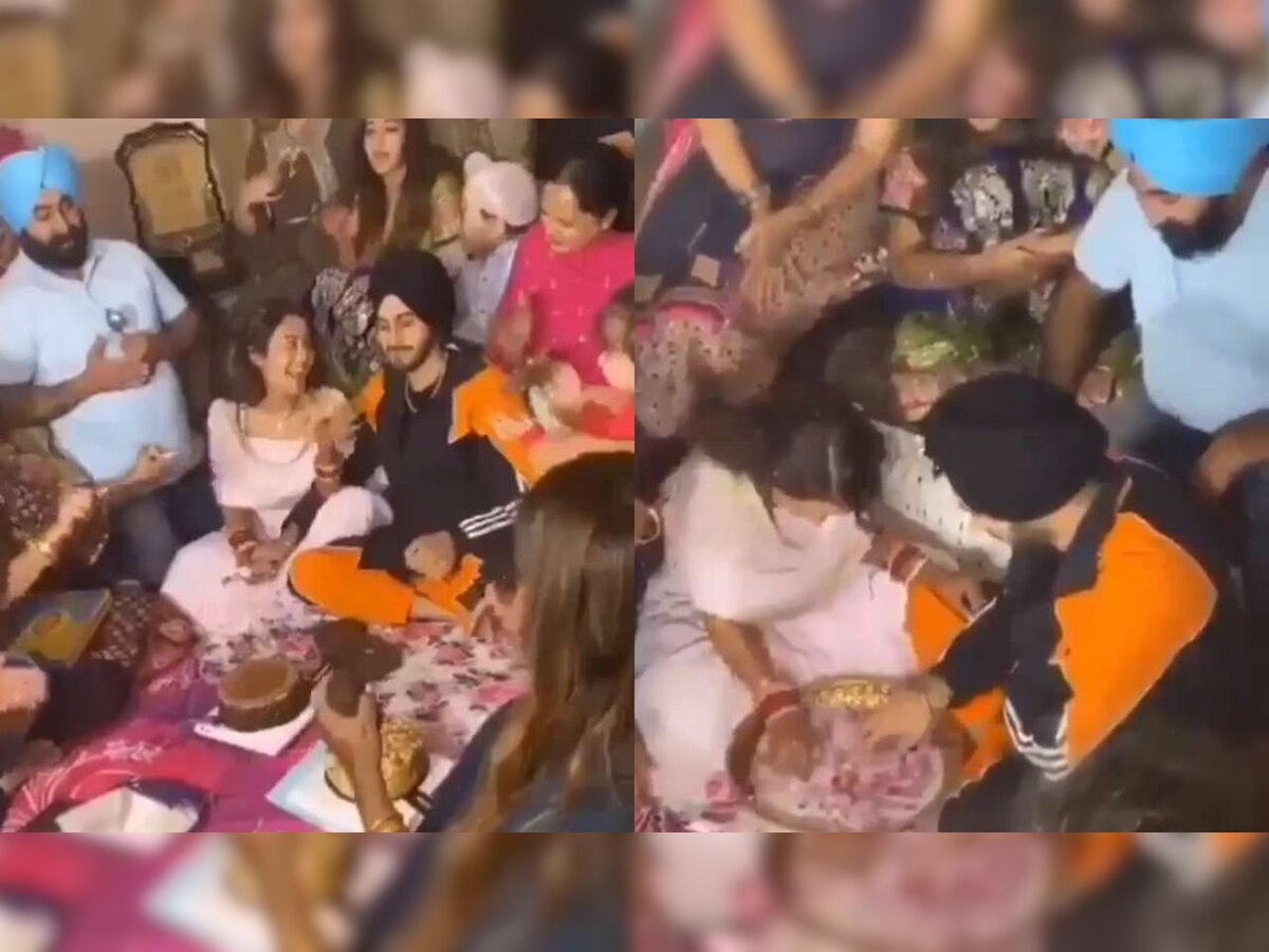 VIDEO : नववधू नेहा कक्करचं सासरी दणक्यात स्वागत  title=