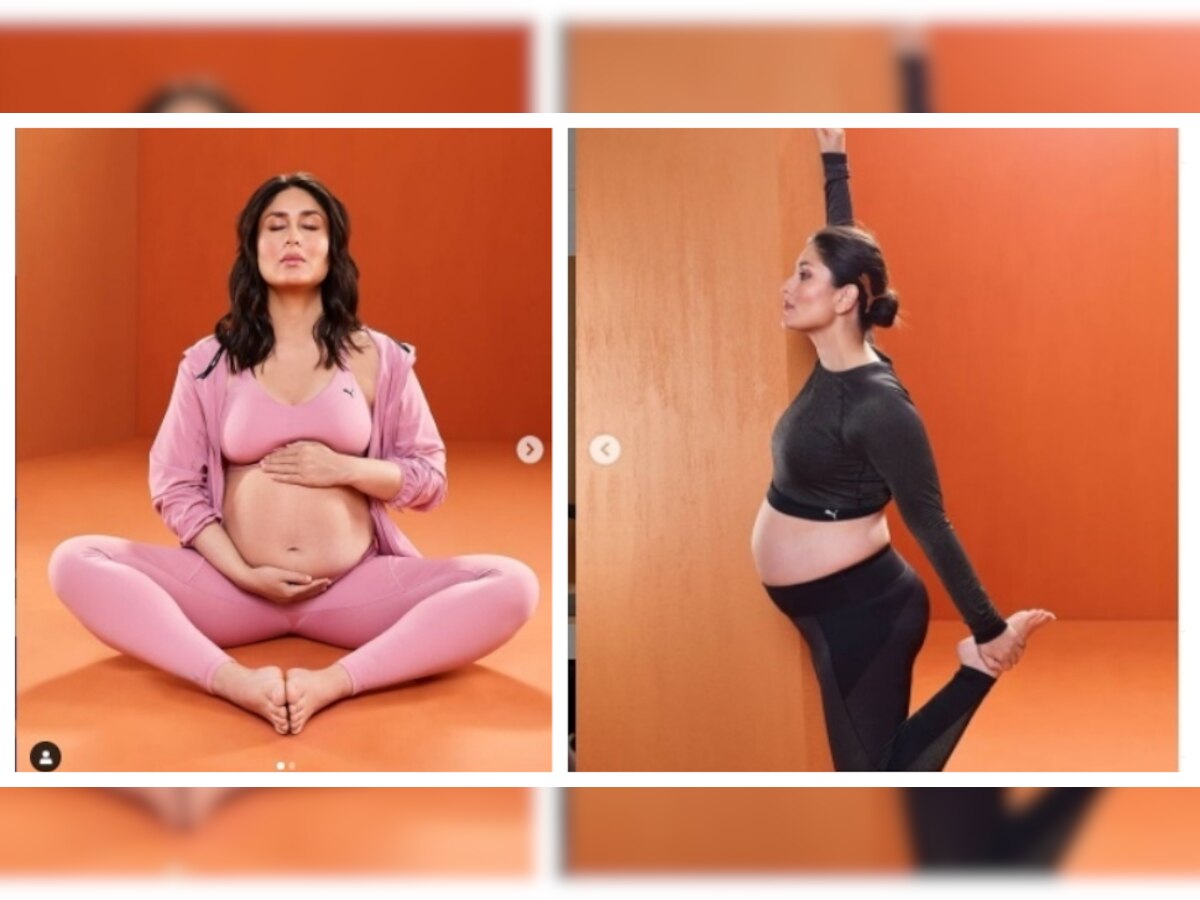 Kareena Kapoor Baby Bump : गरोदरपणा योगात करणाऱ्या बेबोचे फोटो  title=