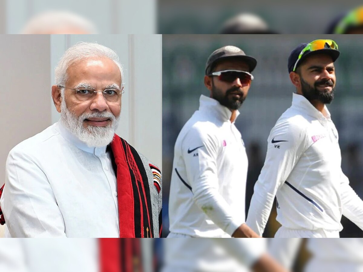 IND VS ENG: हेलिकॉप्टरमधून सामन्याचा आनंद घेत पंतप्रधान मोदी म्हणाले... title=