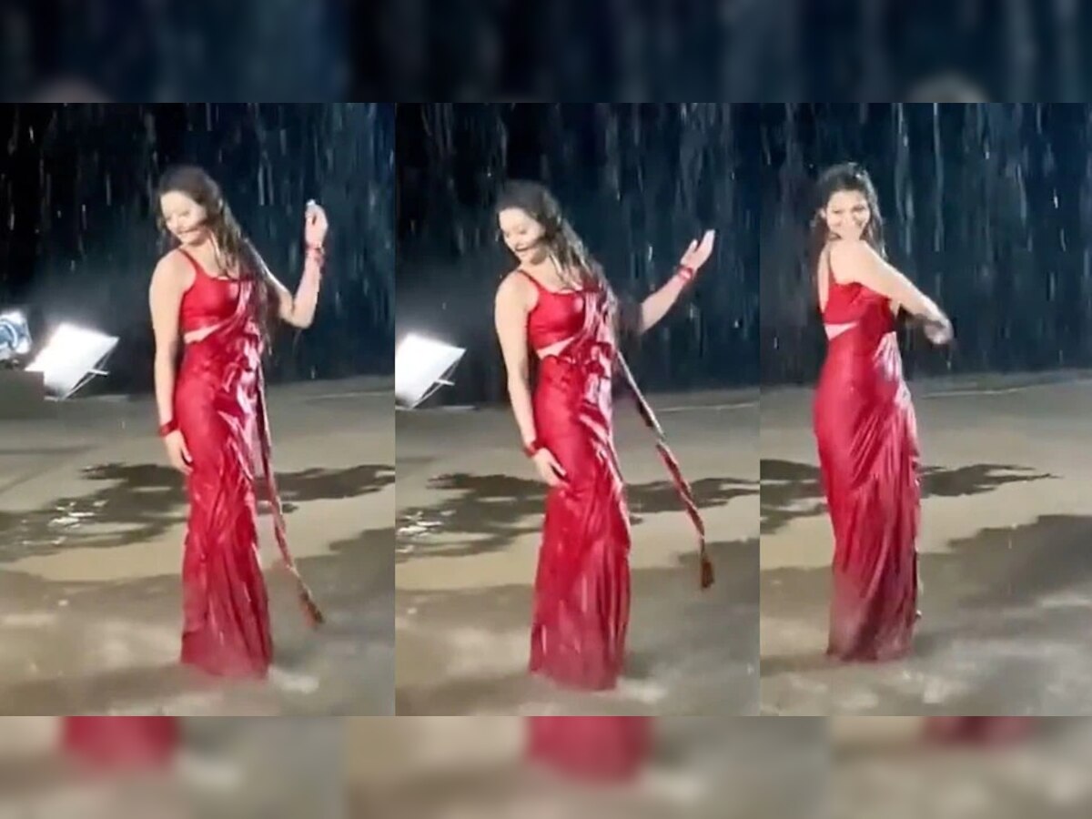 Urvashi Rautela चा लाल साडीत धमाकेदार डान्स , व्हिडिओ व्हायरल title=