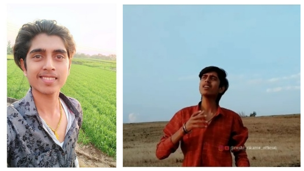 Rushikesh Rikame Rushikesh Rikame singer who sung song at farm goes viral on social media