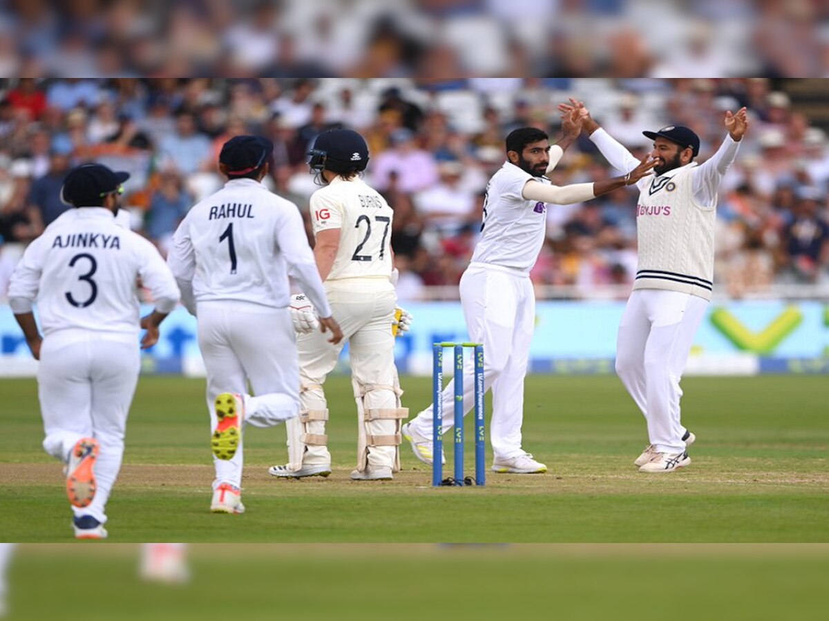 England vs India, 1st Test | टीम इंडियाची झोकात सुरुवात, बुमराहकडून इंग्लंडला पहिल्याच ओव्हरमध्ये धक्का title=