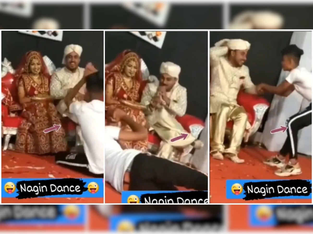 Wedding Video : मित्राचा स्टेजवर नागिन डान्स, नवरदेवाने दिली अशी साथ  title=