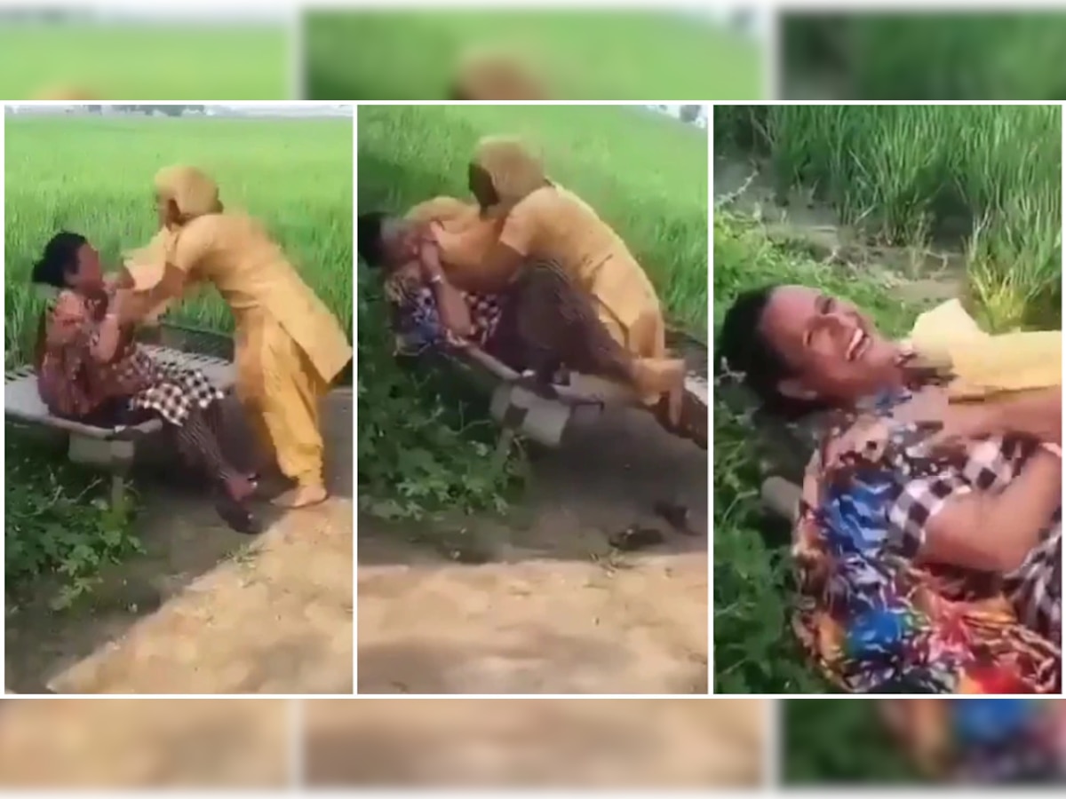 Viral Video : शेतात अचानक भांडू लागल्या महिला.... अखेर असं संपलं भांडण... title=