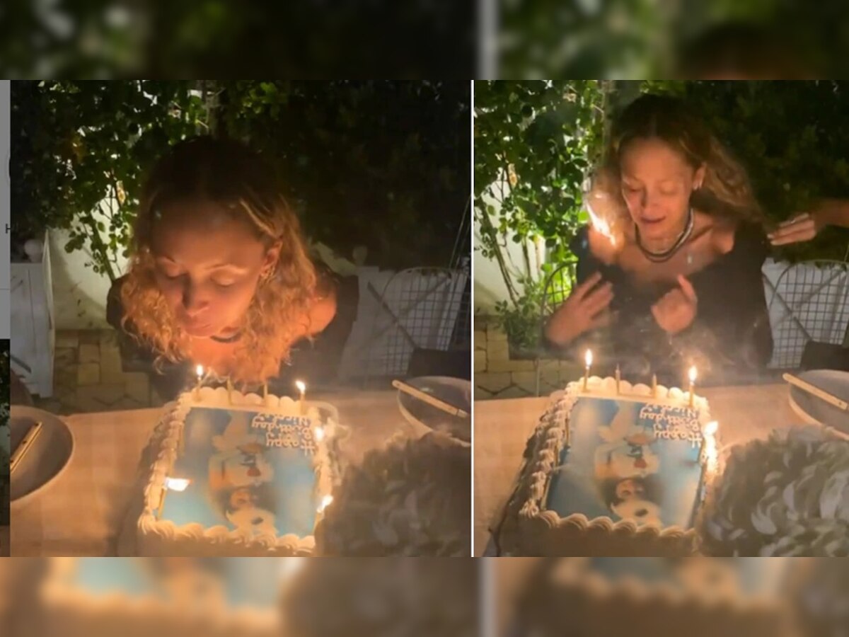 अभिनेत्री थोडक्यात वाचली; केकवरची मेणबत्ती विझवताना तुमच्यासोबतही होऊ शकतो असा अपघात title=