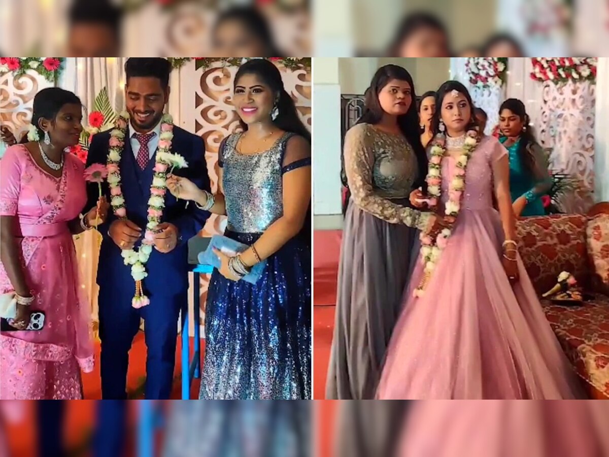 Wedding Video : मुलींसोबत असं करत होता नवरदेव, नववधुने पाहिलं तर हे झाले असे हाल  title=