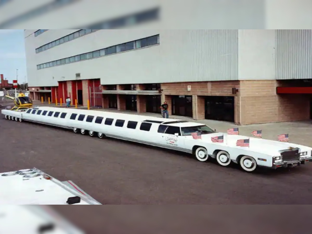 World's Longest Car: हेलिपॅड, स्विमिंग पूल आणि मिनी गोल्फ कोर्स असलेली कार, जाणून घ्या 1 तासाचं भाडं title=