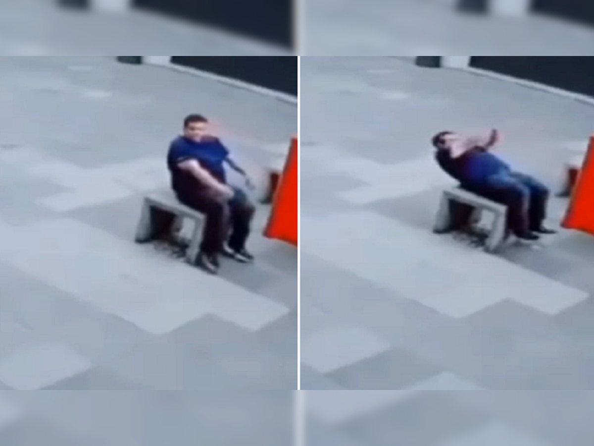 बाकावर बसून व्यायाम करत होता व्यक्ती, अचानक घडलं असं काही की... पाहा व्हिडीओ title=