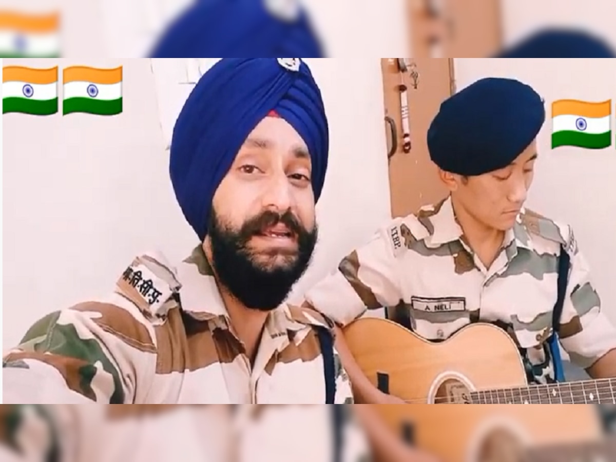 हा सैनिक देशभक्तीची किती सुंदर गाणी गातोय, एकदा जरुर पाहा आणि ऐका...  title=