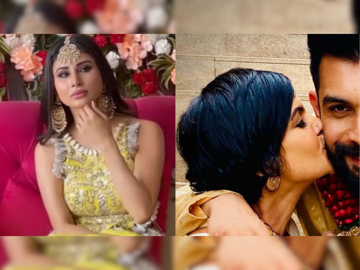  Mouni Roy च्या पतीला Mandira Bedi ने लग्नमंडपातच केलं Kiss, आणि... title=