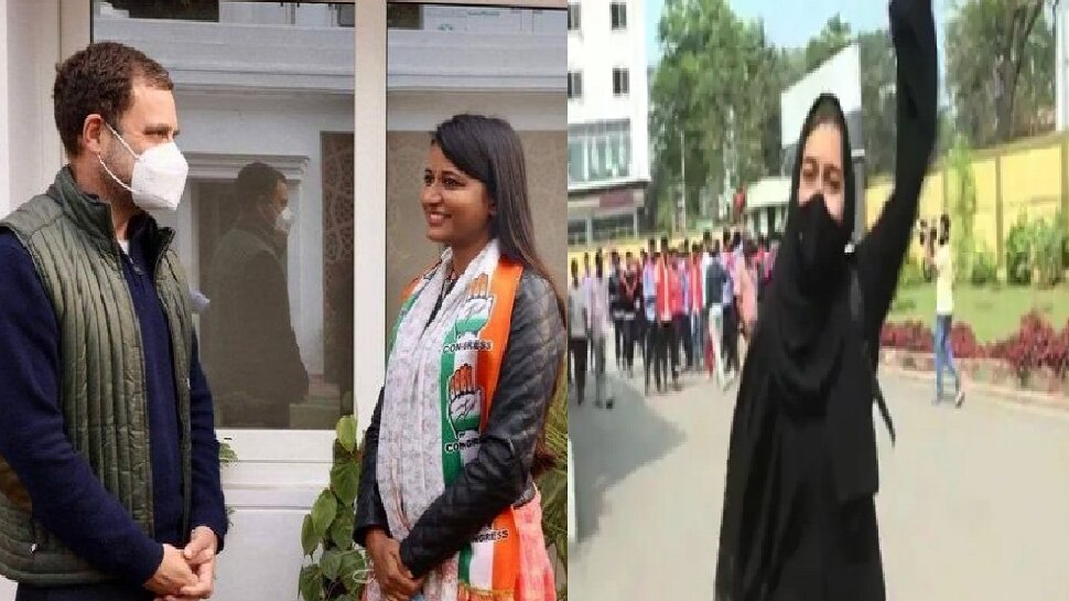 Fact Check Karnataka Hijab Girl Muskan Khan With Congress Leader Rahul