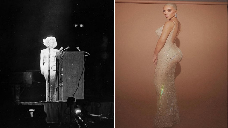 Hollywood Celebrity Kim Kardashian Wears Marilyn Monroes Iconic Happy Birthday Mr President 4331