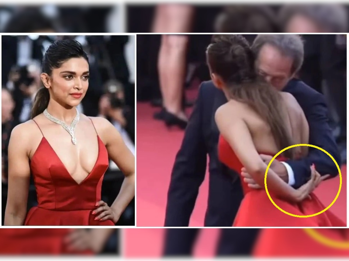 Cannes च्या रेड कार्पेटवर 'तो' दीपिकाला Kiss करत राहिला, ती हात हटवत राहिली...  title=