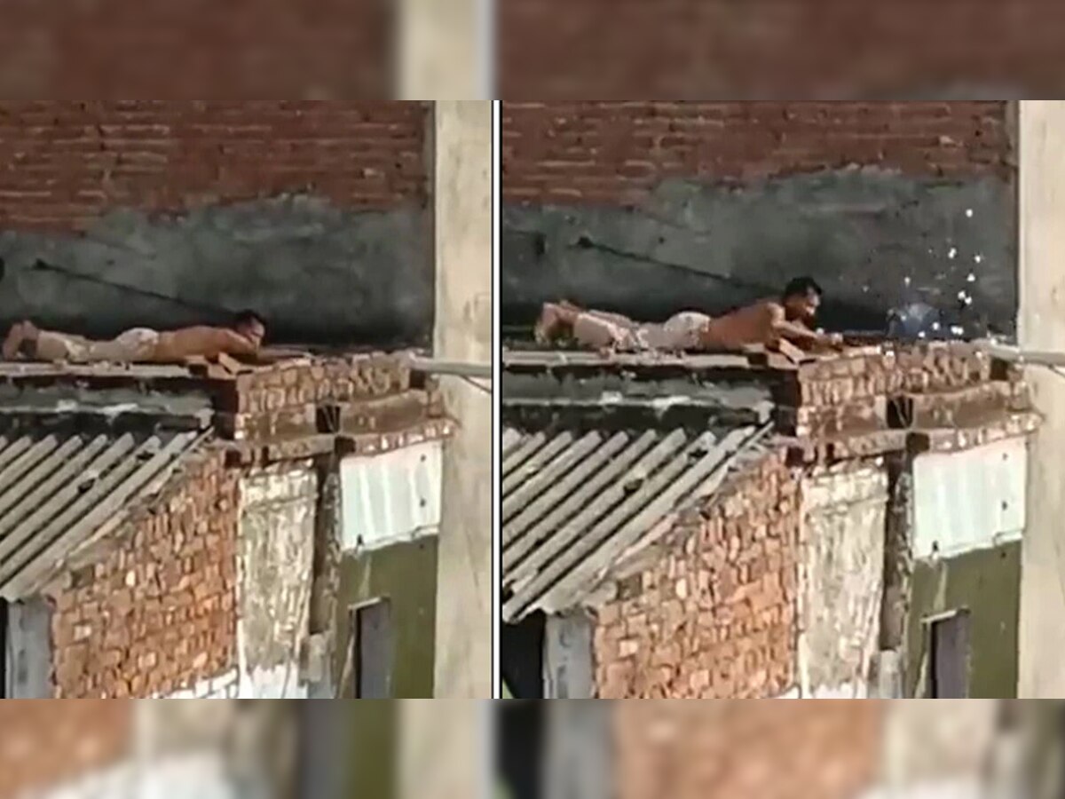 घराच्या छतावर रेंगाळत तो करत होता वीज चोरी, पण त्या घटनेनं घडवली अद्दल, पाहा व्हिडीओ title=