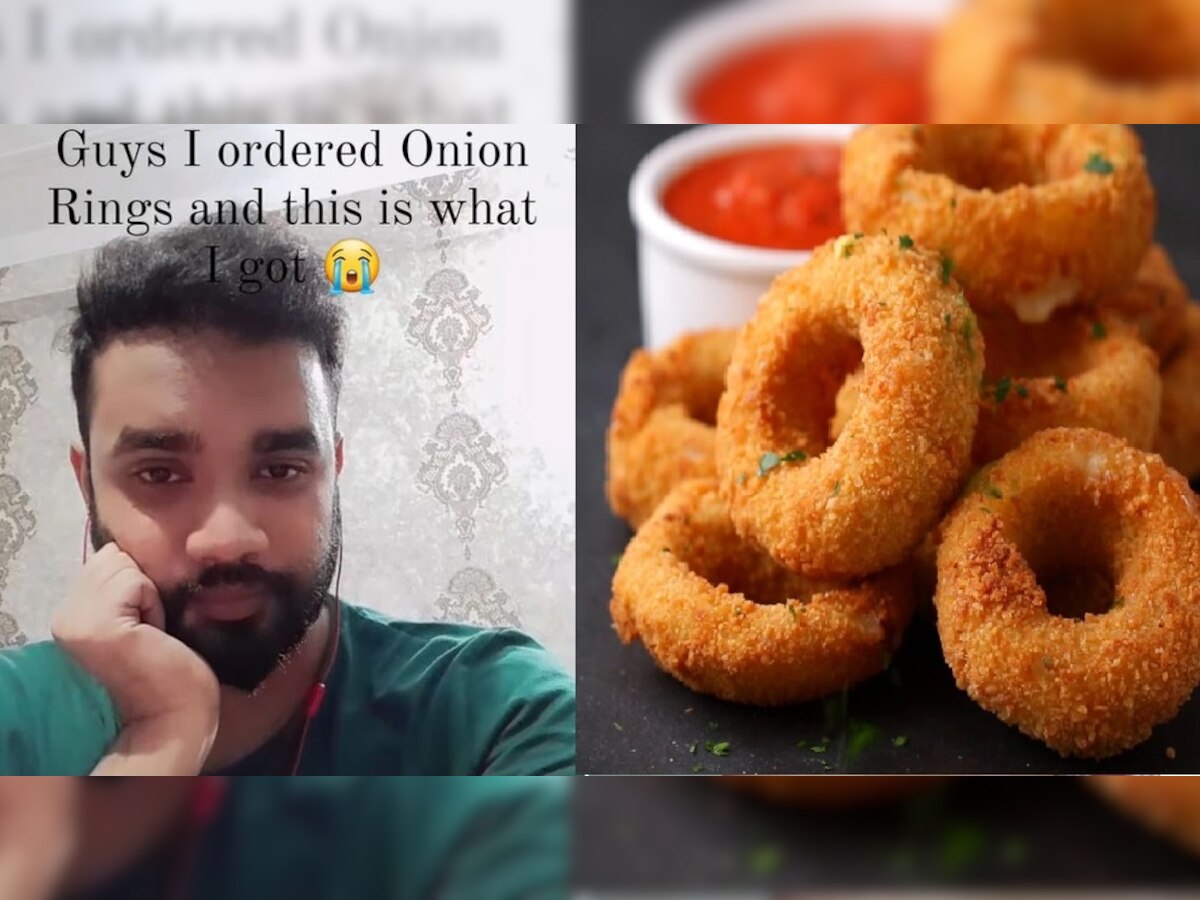 Onion Rings ऑर्डर केल्यावर तरुणाला जे आलं ते पाहून तुम्ही पोट धरून हसाल title=