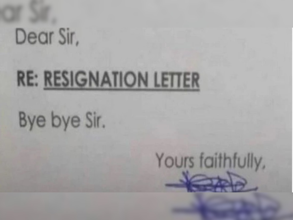 Viral Resignation Letter | अजब राजीनामा; नोकरी सोडण्यासाठी फक्त 3 शब्दांचे पत्र  title=