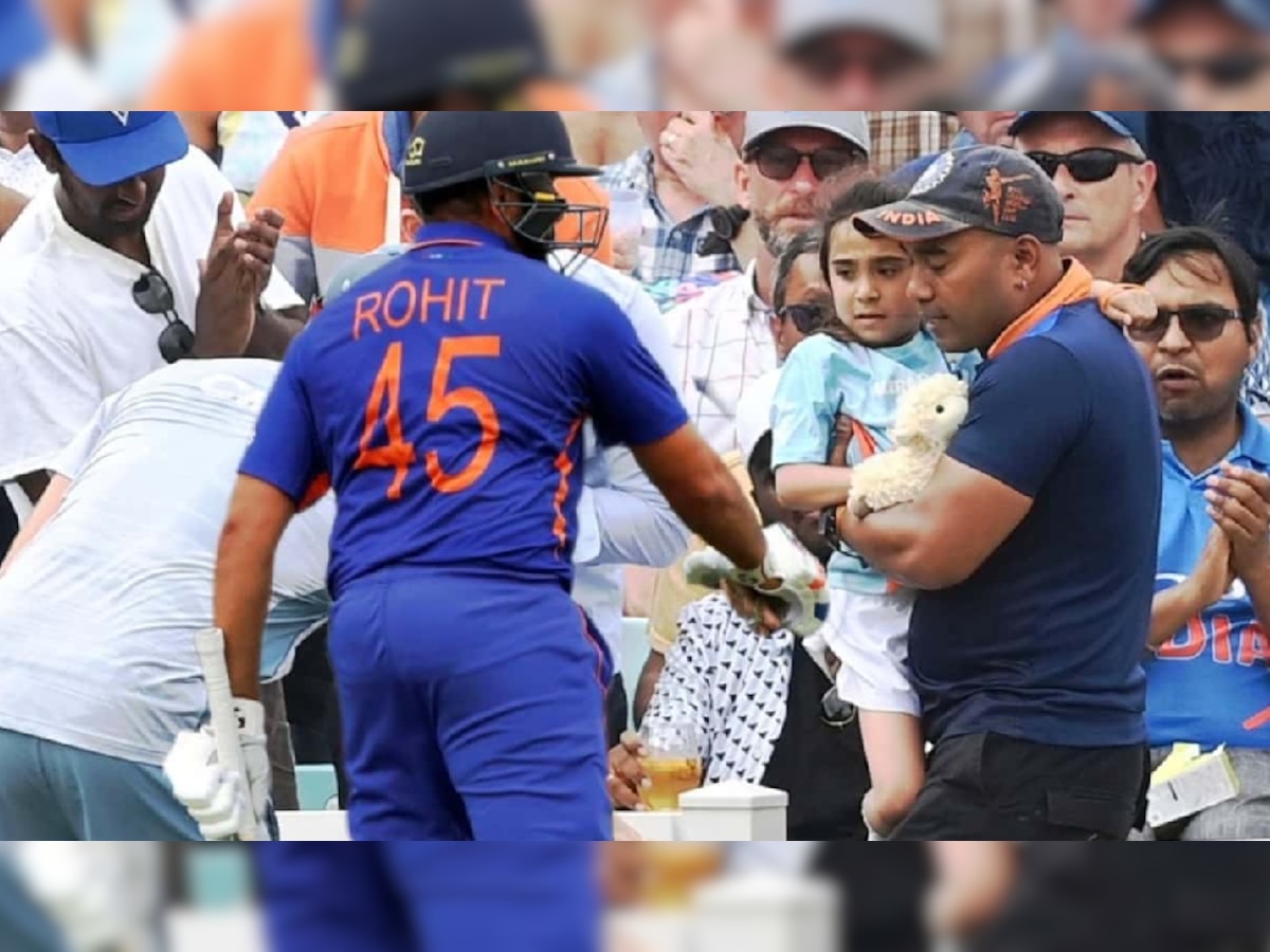 Rohit Sharma ने जिंकली फॅन्सची मनं, सामन्यानंतर चिमुरडीची मागितली माफी title=