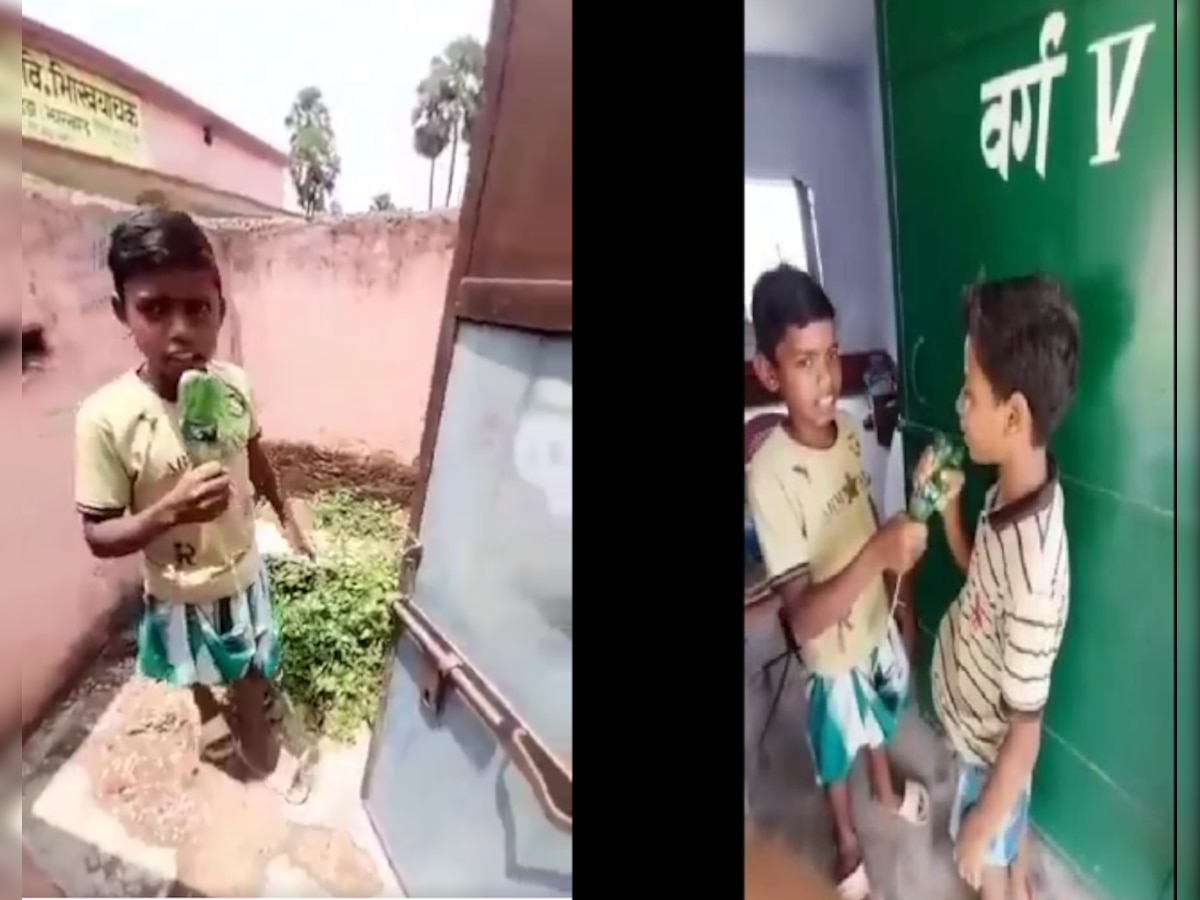  चिमुकला झाला रिपोर्टर! जे मोठ्यांना जमलं नाही ते या विद्यार्थ्याने केलं; पाहा Video title=