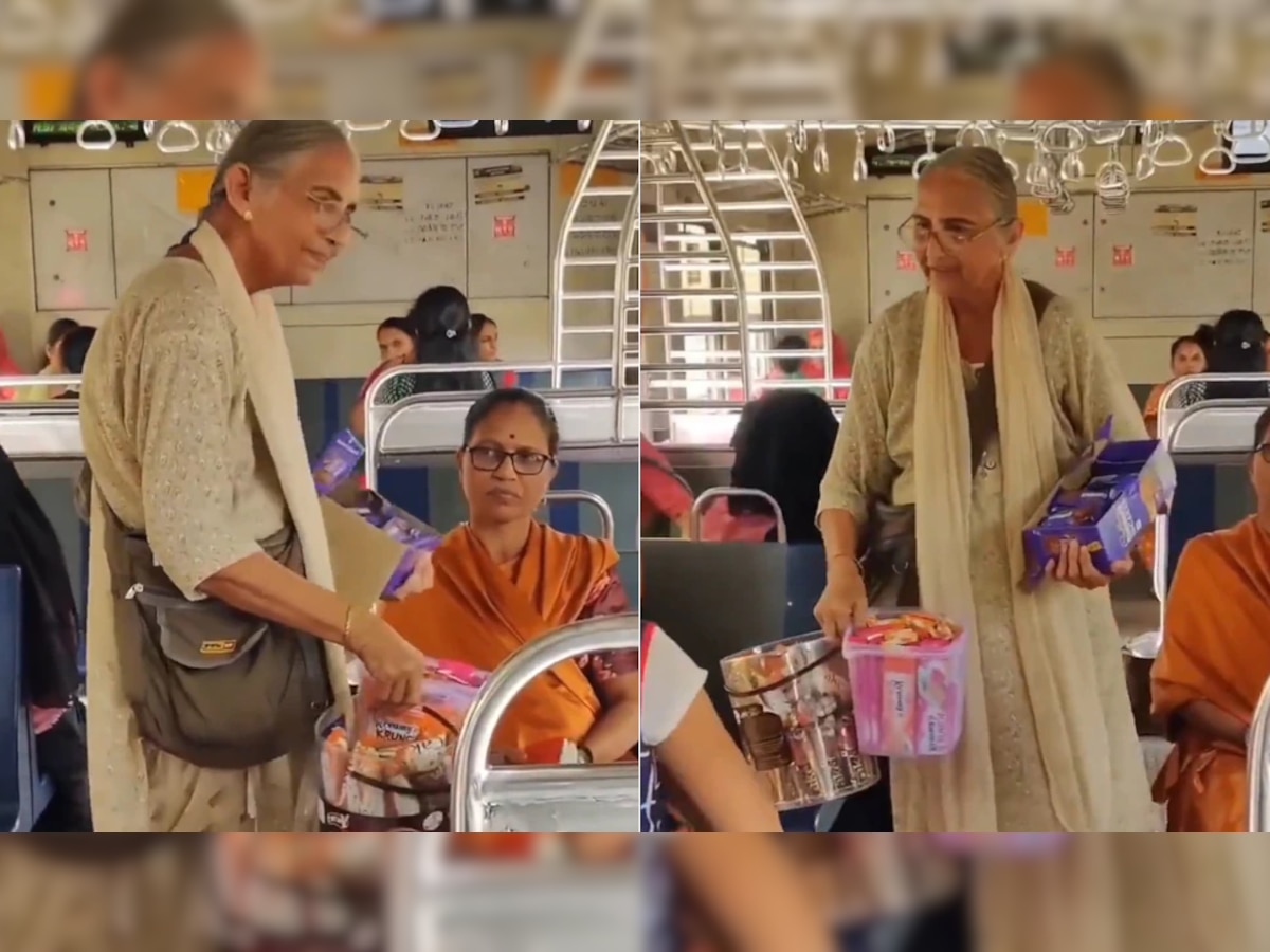 Mumbai Local Train मधील वृद्ध महिलेचा जगण्यासाठी संघर्ष; Video पाहून तुम्हीही महिलेला कराल सॅल्यूट title=