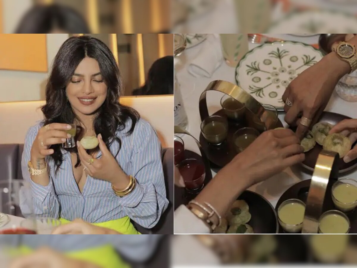 चटपटीत, तिखट, गोड... Pani Puri समोर आल्यावर Priyanka Chopra ने काय केलं? Video झाला व्हायरल   title=