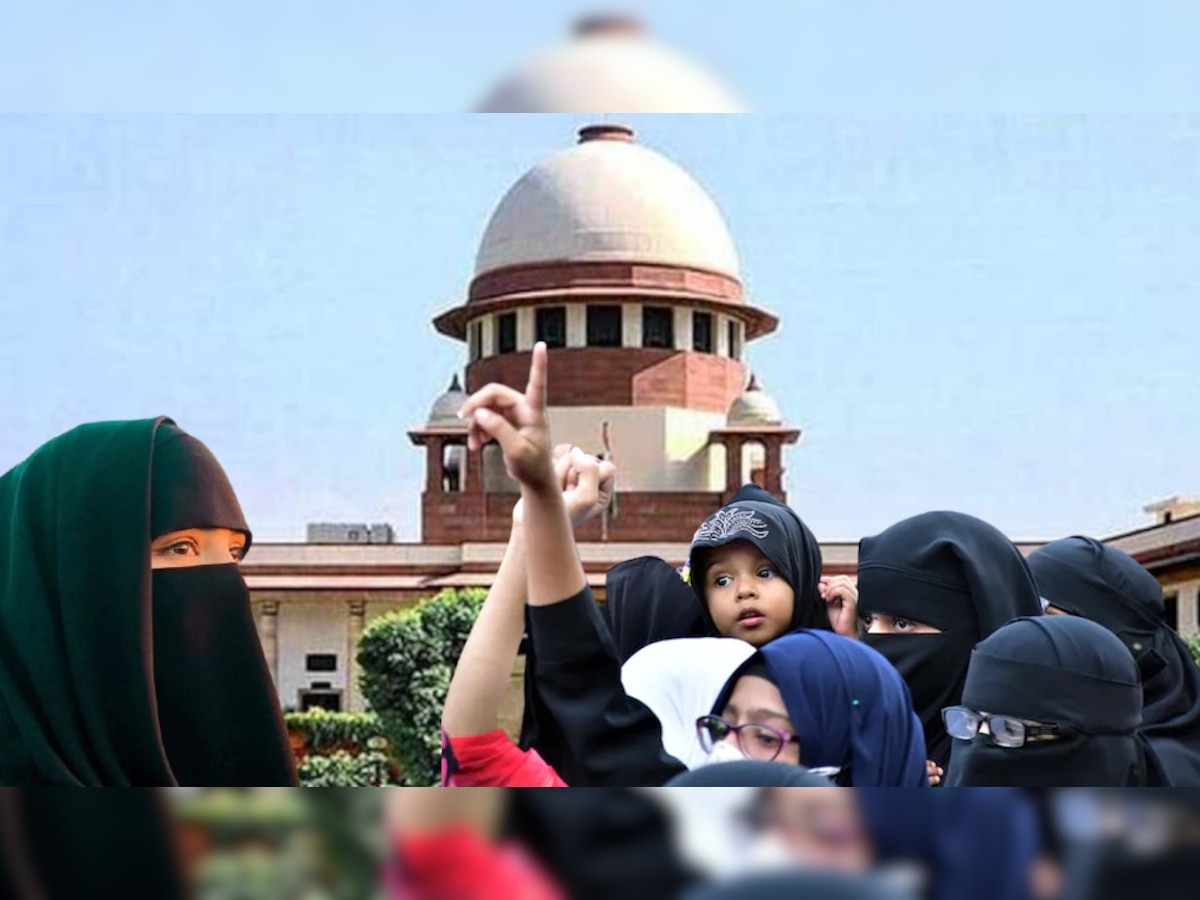 कर्नाटक हिजाब बंदीचा फैसला 3 न्यायमूर्तींच्या खंडपीठाकडे, दोन न्यायमूर्तींमध्ये मतभिन्नता title=