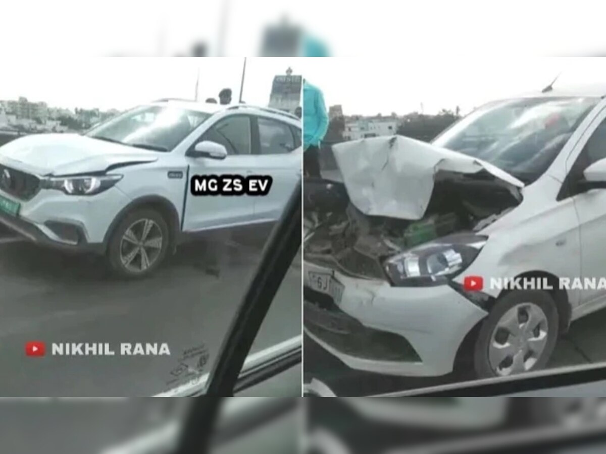 Car Accident : महामार्गावर या तीन कार एकमेकांवर धडकल्या; कोणती कार सुरक्षित आणि मजबूत, ते पाहा   title=