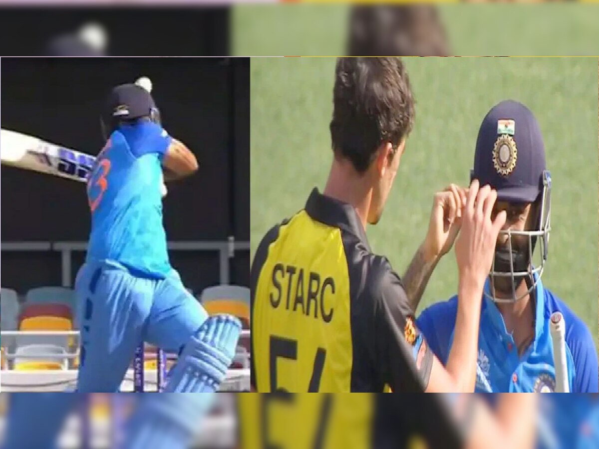 IND vs AUS: मिचेल स्टार्कचा तो वेगवान चेंडू सूर्यकुमारच्या हेल्मेटवर आदळला आणि... पाहा Video title=