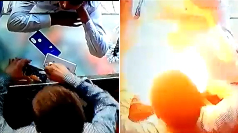 shocking video mobile phone balst in repair shop video goes viral