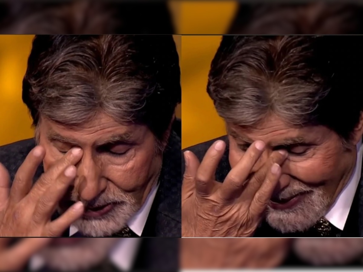 KBC च्या मंचावर घडलं की Amitabh Bachchan यांना अश्रू अनावर, Video Viral title=