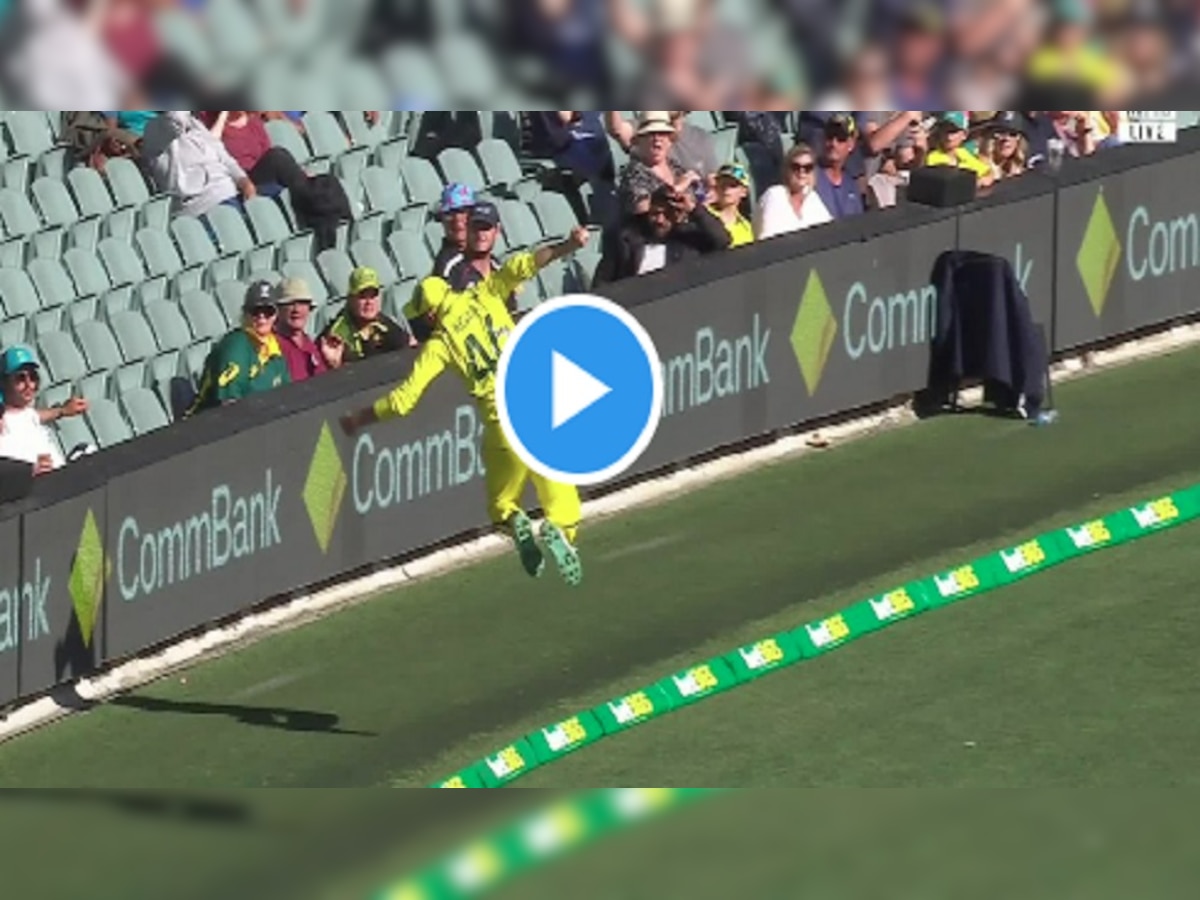 ENG vs AUS :ऑस्ट्रेलियन खेळाडूची बॉऊन्ड्री लाईनवर अप्रतिम फिल्डींग, VIDEO आला समोर   title=