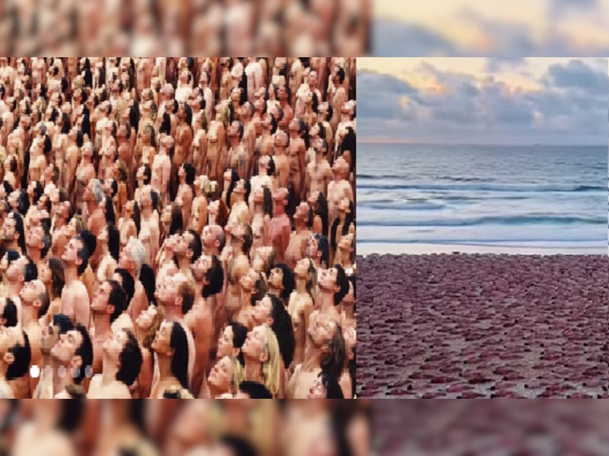 Video : समुद्रकिनाऱ्यावर 2500 लोक झाली Nude, कारण ऐकून बसेल धक्का title=