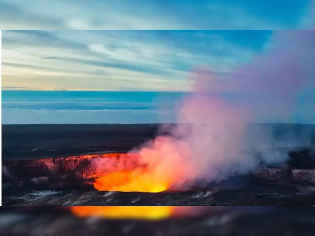 Viral VIDEO : अतिभयंकर! अंतराळातून असा दिसतो ज्वालामुखीचं रौद्ररुप पाहा title=