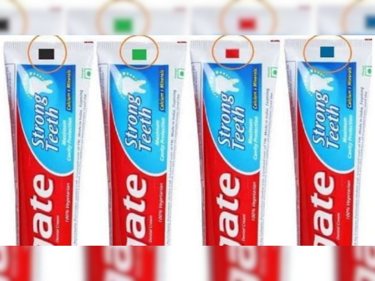 Interesting Fact : Toothpaste च्या ट्यूबवर असणाऱ्या या रंगांचा नेमका अर्थ  काय?  title=