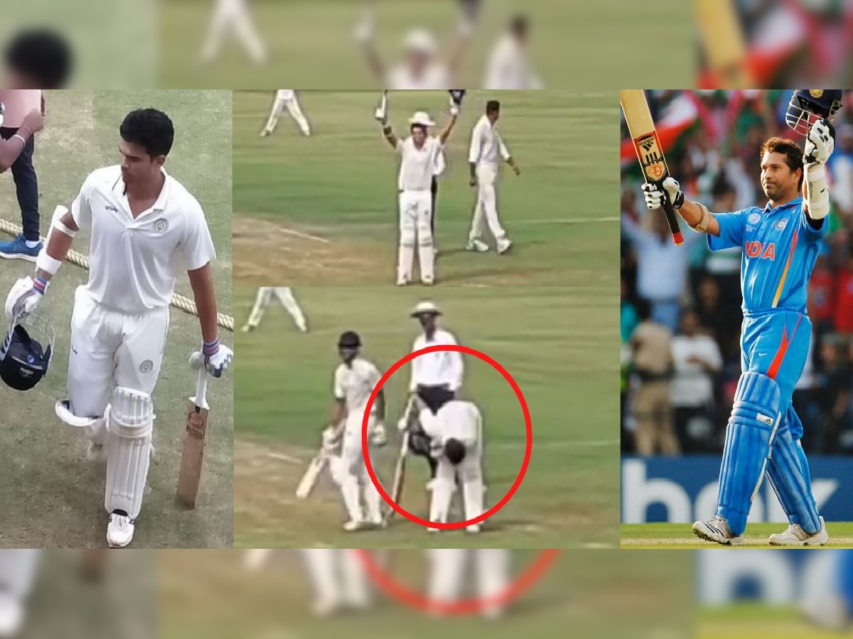 शतक ठोकल्यानंतर कोणाकडे बॅट दाखवून नतमस्तक झाला Arjun Tendulkar? व्हिडीयो होतोय व्हायरल title=