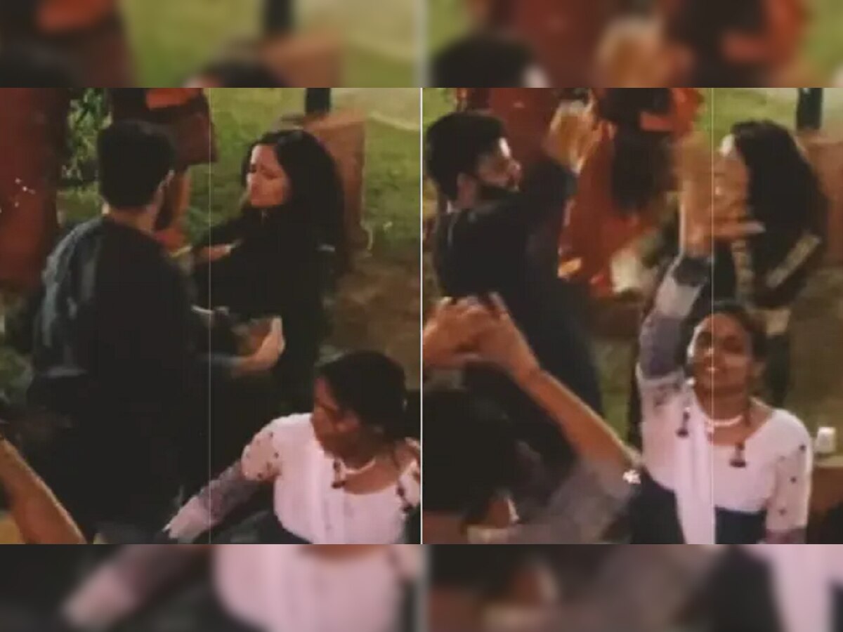 Video : भर कार्यक्रमात पती पत्नी करत होती डान्स, पण 'त्या' तरुणीचं  KISS कॅमेऱ्यात झालं कैद title=