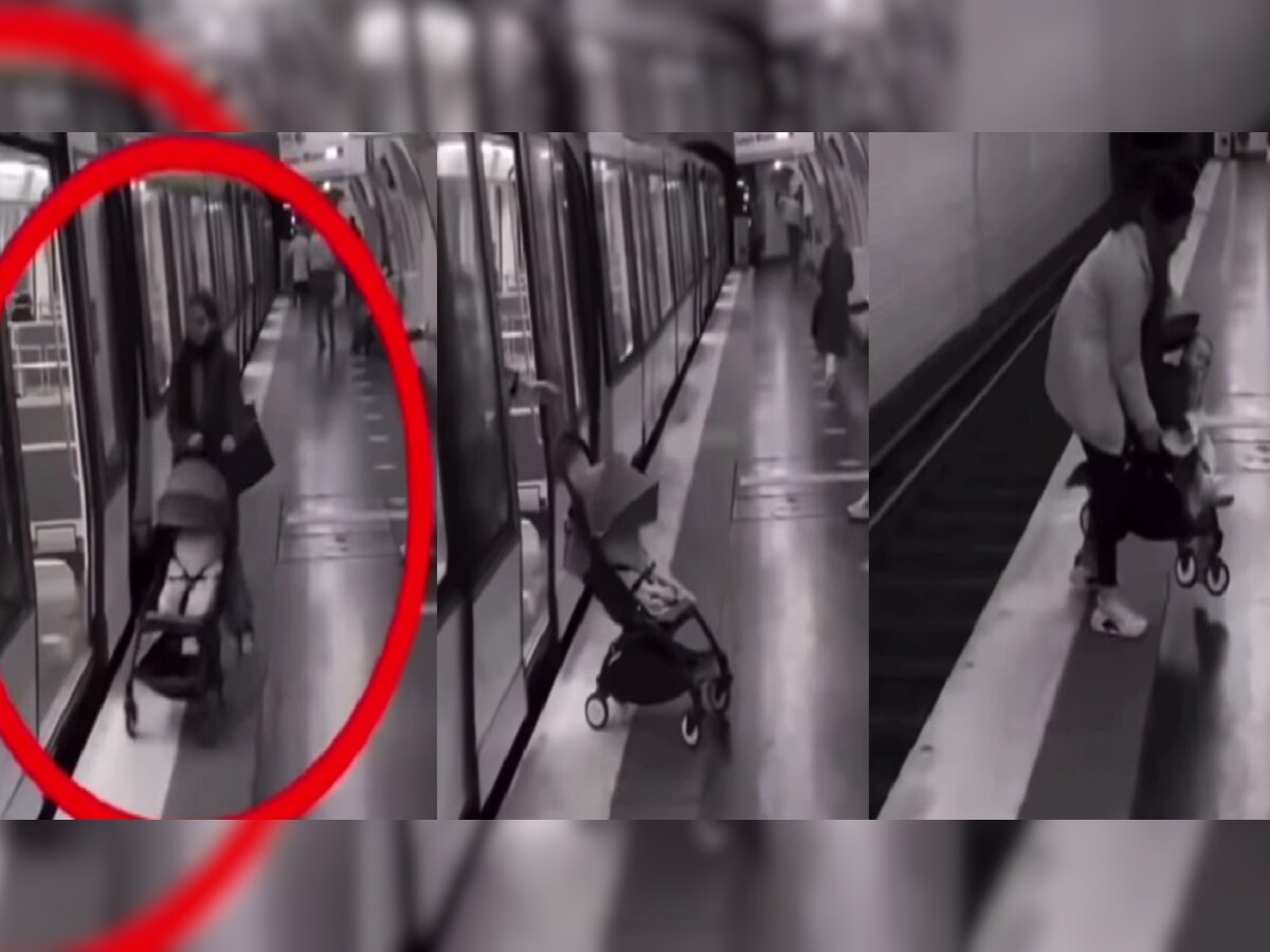 Video : आई Train मध्ये चढली आणि बाळ राहिलं प्लॅटफॉर्मवर अन् मग... title=