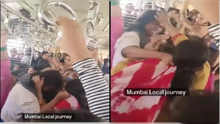 Watch Viral Video of Women Fighting For Seat in Mumbai Local Train ...