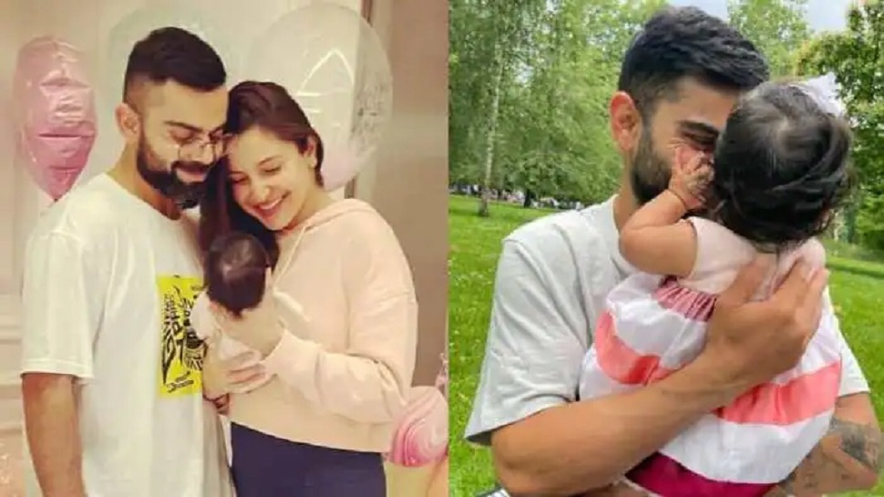 Virat Kohli Anushka Sharma Share Cute Pics of Daughter VAMIKA kisses Photo Viral on Social media