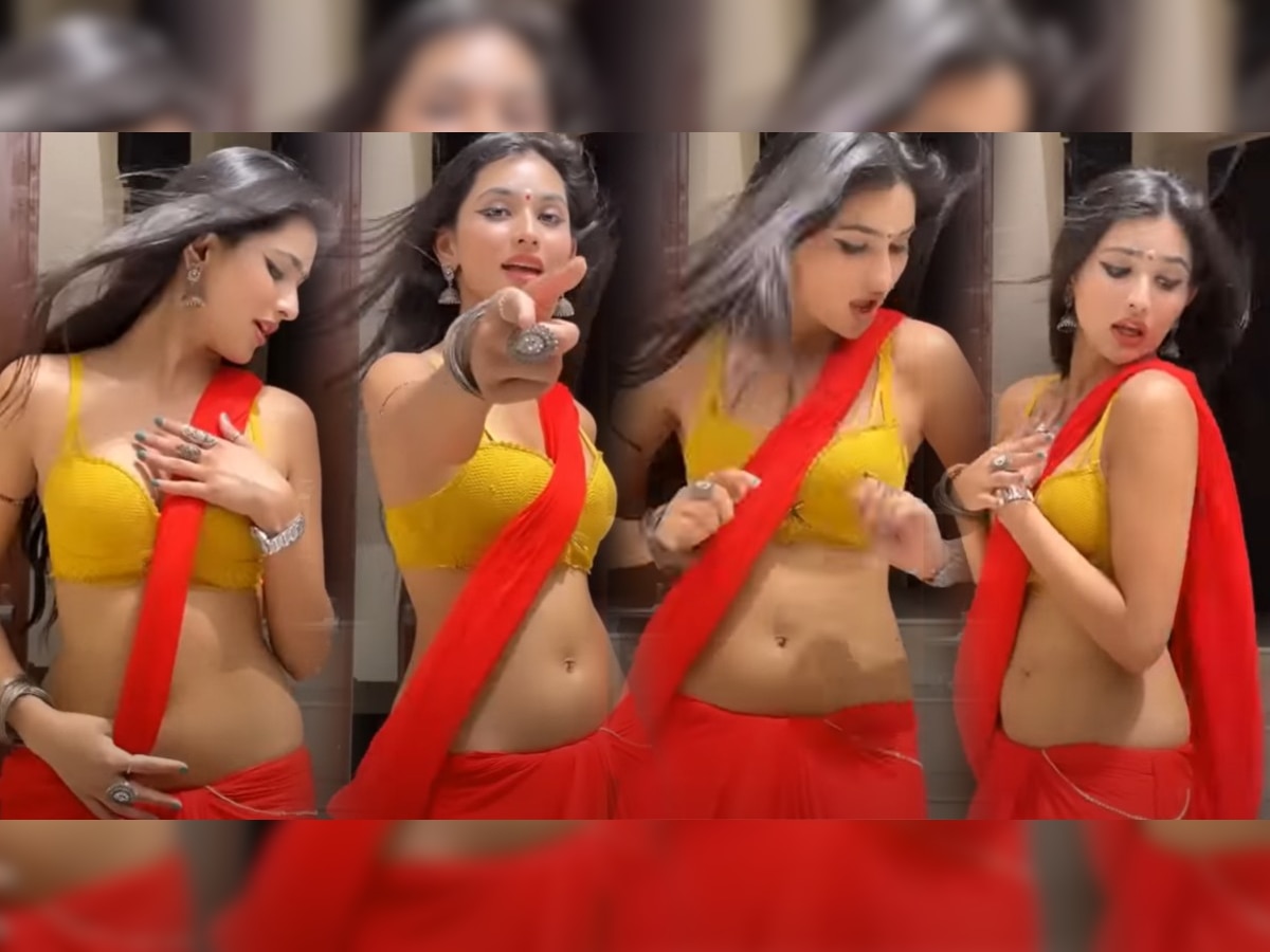 Viral Video: लाल साडीतल्या तरुणीच्या डान्सने नेटकऱ्यांना लावलं वेड; सौंदर्यावर अनेकजण झाले फिदा title=