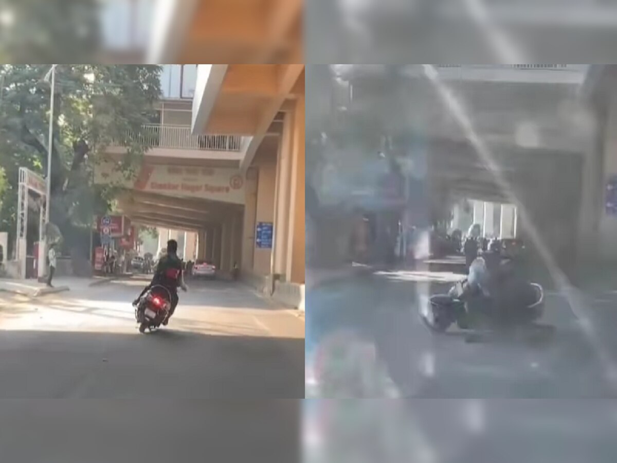 VIDEO : Nagpur च्या भैताड पोट्ट्यांना स्कूटरवर स्टंट करणं पडलं महागात... title=