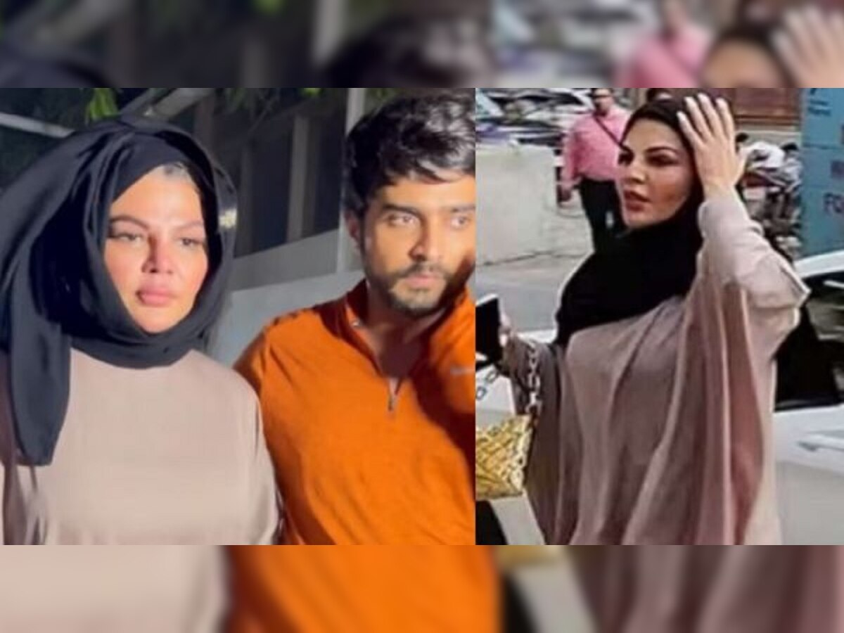 Rakhi Sawant Viral Video : आदिलसोबत विवाहानंतर राखीनं परिधान केला बुरखा...तशीच आली आईच्या भेटीला  title=