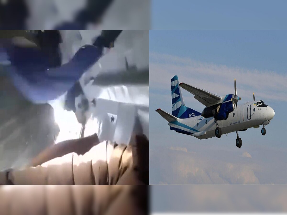 VIDEO : विमानाचं दार आकाशात उघडलं अन् मग... title=