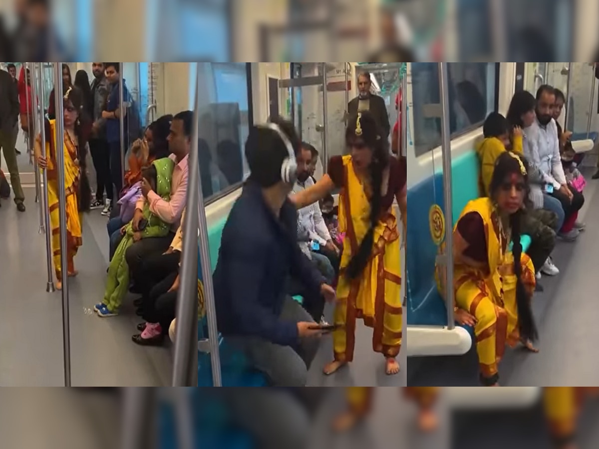 VIDEO : जेव्हा मेट्रोमध्ये अवतरते 'मंजुलिका', विचित्र आवाज ऐकून प्रवासी... title=
