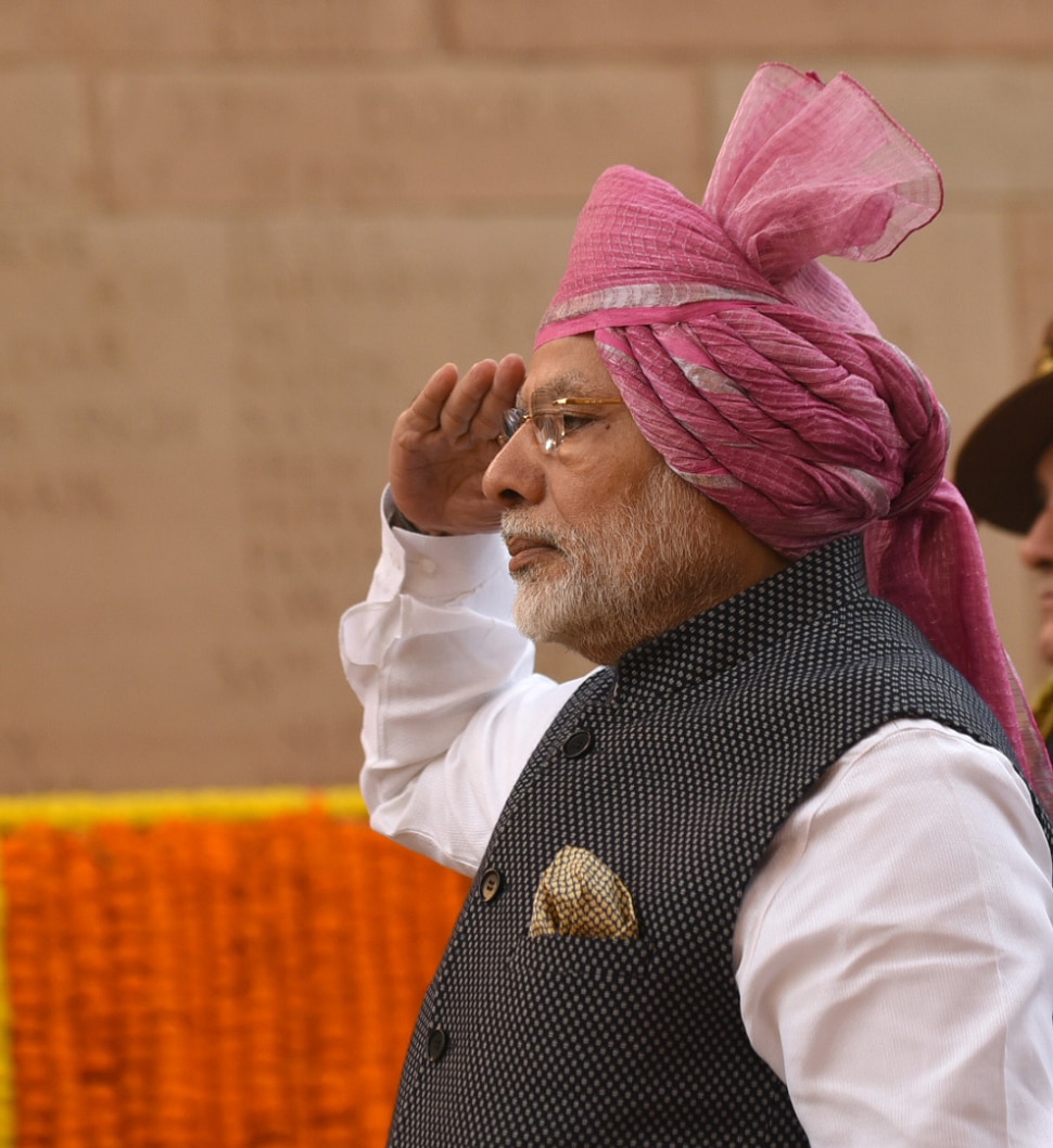 Republic day 2023 Pm Narendra modi multi coloured Rajasthani turban 