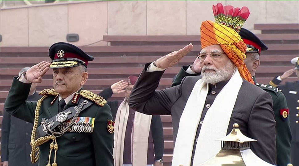 Republic day 2023 Pm Narendra modi multi coloured Rajasthani turban 