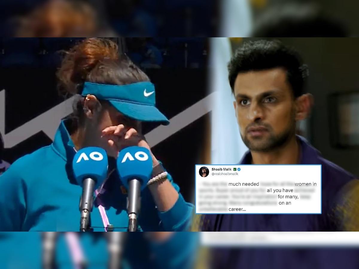 Shoaib Malik Tweet On Sania Mirza: सानिया शेवटच्या सामन्यानंतर रडली! शोएब म्हणाला, "तुझ्या करियरमध्ये तू..." title=