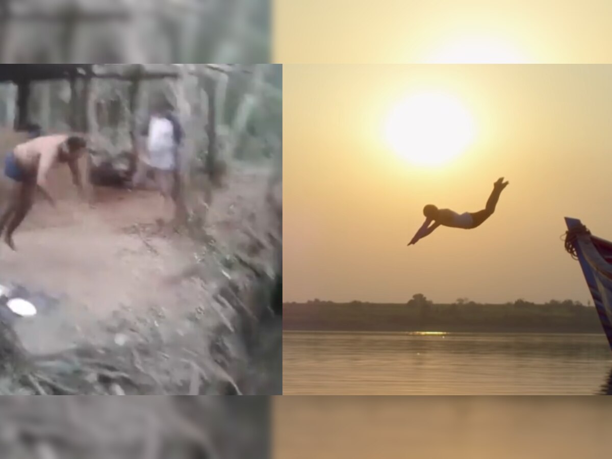 Viral Video : काकांची उडी पाहून सैराटमधील परशाही लाजेल, व्हिडीओ होतोय व्हायरल  title=