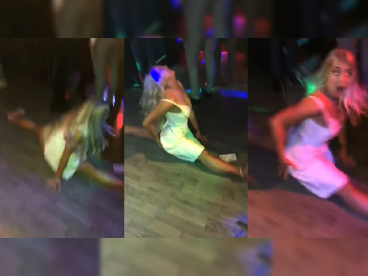 Viral Video : शॉर्ट ड्रेस घालून डान्स करताना उत्साहाच्या भरात तरुणीने केलं असं काही की... title=