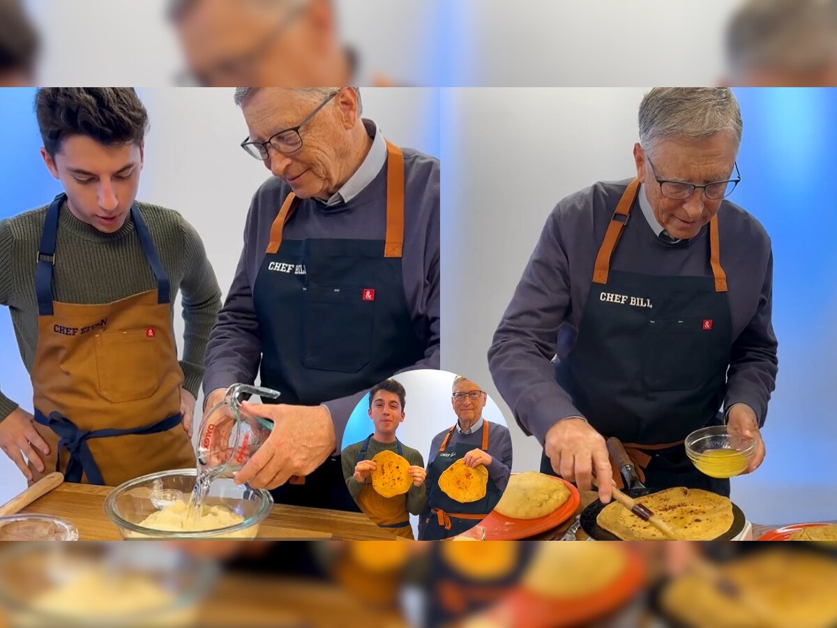 Trending Bill Gates Roti  : बिल गेट्स यांनी बनवली बिहारी रोटी; मस्त तूप लावून तावसुद्धा मारला, VIDEO पाहून नेटकरी हैराण title=