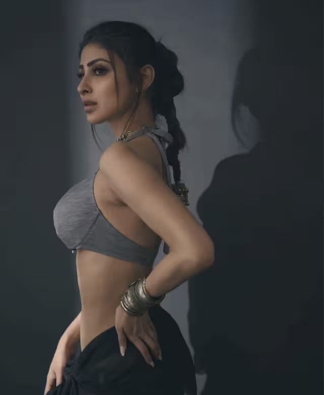 Bollywood Actress Mouni Roy grabs attention in grey Bralette Top watch photos 